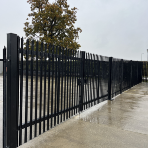 Black commercial fencing metal