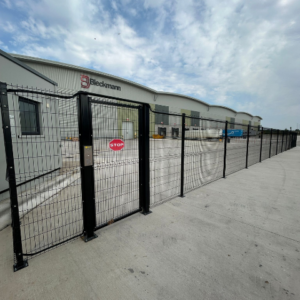 Black secure commercial fencing